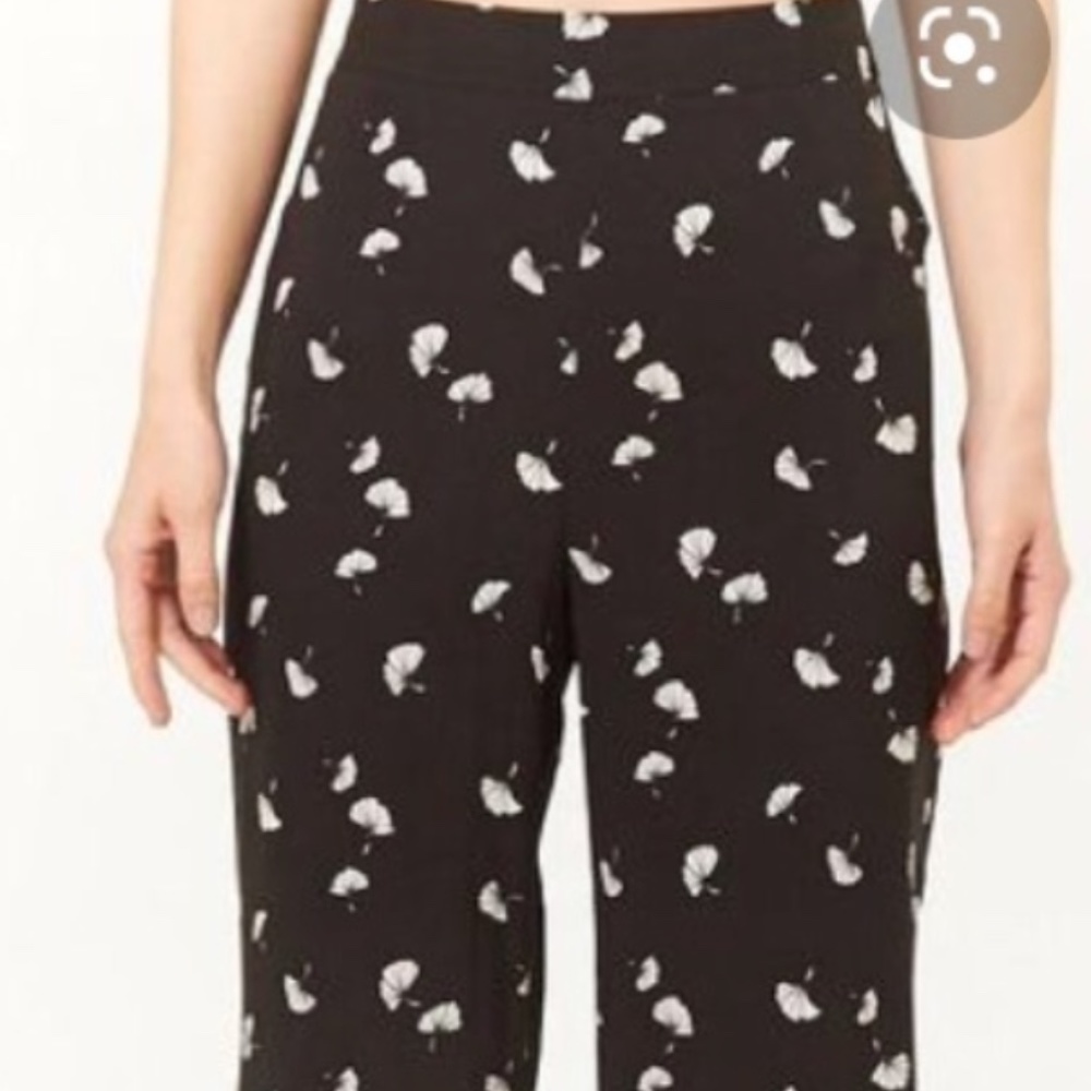 Forever 21 Fan Print Palazzo Pants (Contemporary Line F21) Sz L Large